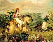 Eugene Delacroix Mounted Greek Warrior oil painting on canvas